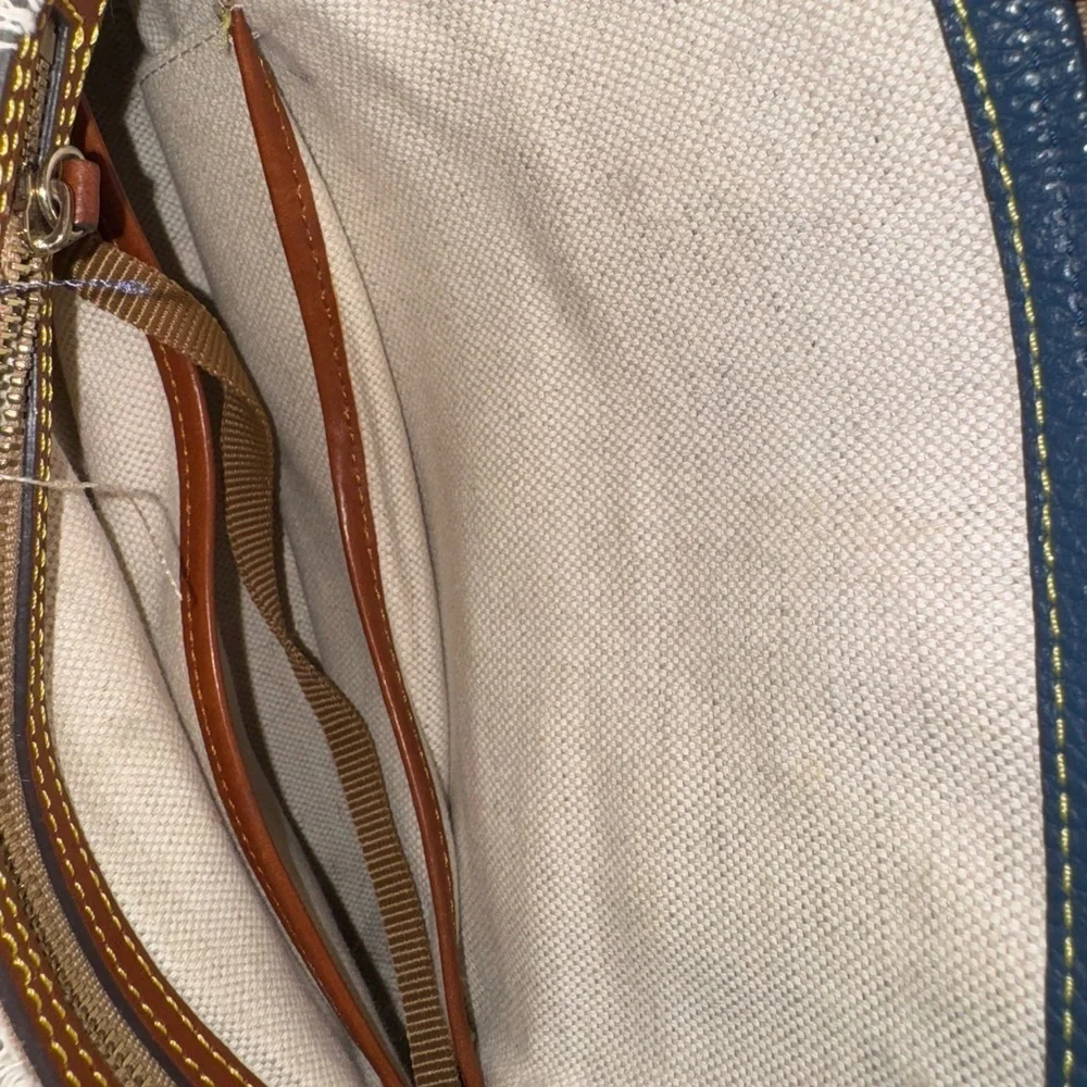 Dooney & Bourke Teal and Tan Satchel